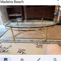 Brass And Glass Table