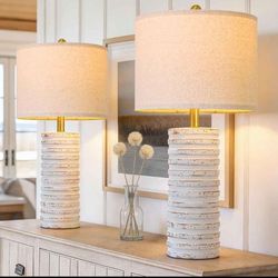 White farmhouse lamps (2 pack)