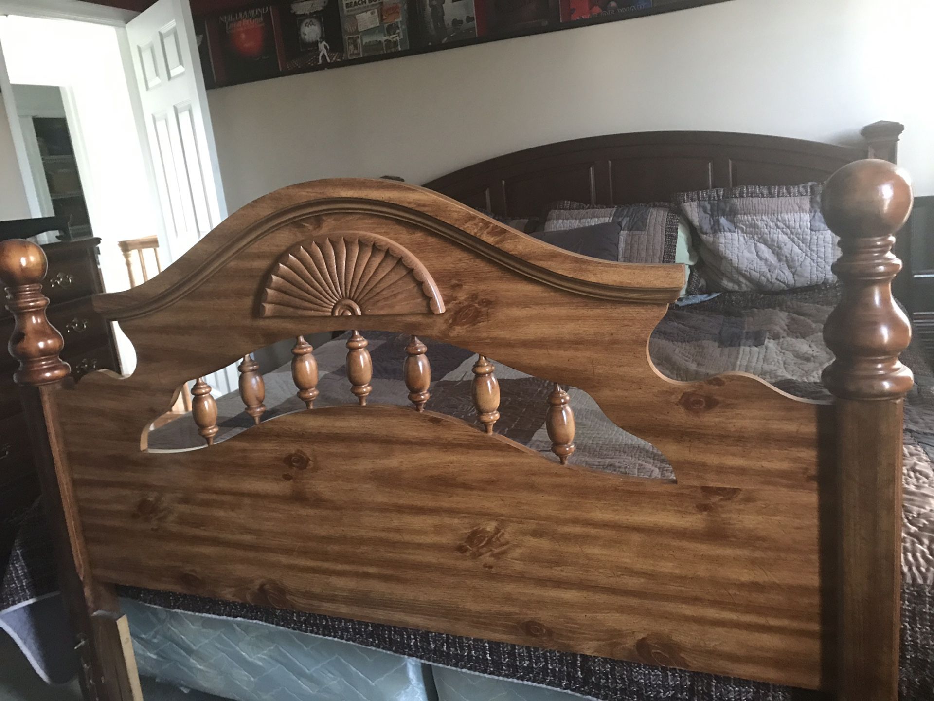 Queen Headboard with matching footboard.