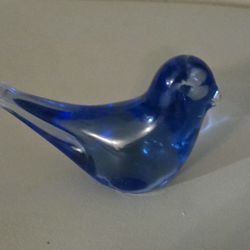 Blue Art Glass Bird