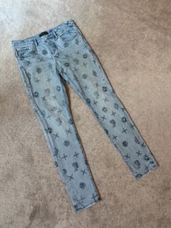 PURPLE BRAND Outlined Monogram Skinny Jeans ‘Indigo’