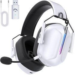 Wireless Gaming Headset for PS5, PS4, PC, Switch, Mac, Bluetooth 5.3 Gaming Headphones Microphone