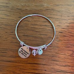 “She Believed She Could, So She Did” Silver-Colored Metal Motivational Charm Bracelet