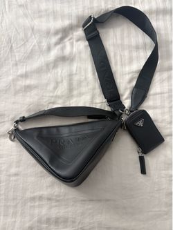 Designer Triangle Crossbody Bag with Pouch
