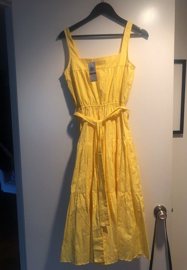 Michael Kors Yellow linen summer dress size xs but more like small