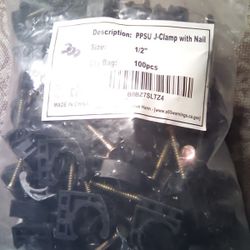 100 Pcs Full Clamp J-hook W/nail For Pex Tubing Piping Support Hanger