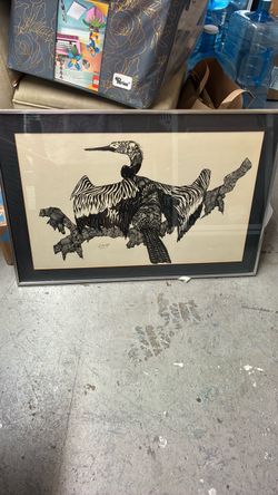 Vintage Neil Adamson Limited Edition Signed Print – "Anhinga on Low Branch"