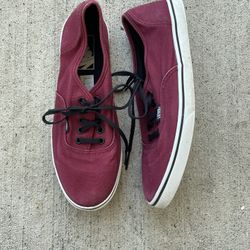 Vans Classic Authentic Burgundy Vans Off The Wall Skate Shoe Unisex size 6.5/8