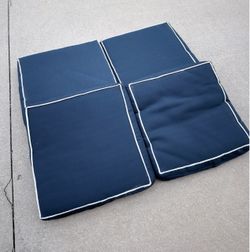 Set of 4 Navy Blue Outdoor Patio Chair Cushions - 19"x19"x3.5
