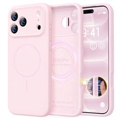 (Brand NEw) Magnetic for iPhone 18 Pro Case Silicone, Chalk Pink
