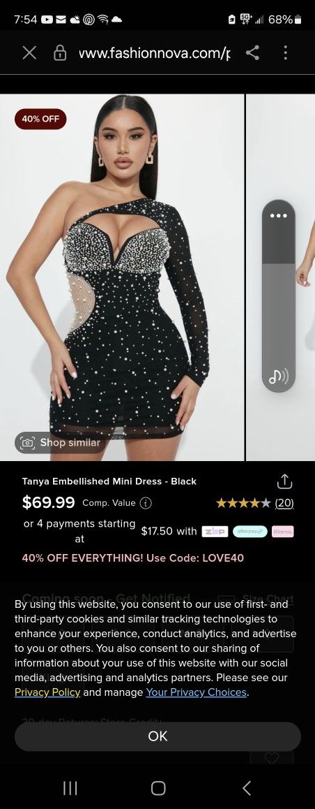 Tanya Embellished  Mini Dress 