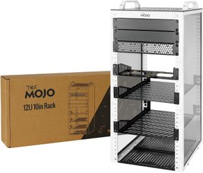 Tecmojo 12U Network Rack, 10 inch Mini Server Rack with 2 Side Translucent Panels & 2 Top Handles, 10.23 inch Deep, for 10 inch IT Equipment#2059GUP1