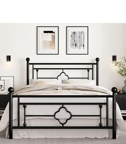 Queen iron bed frame