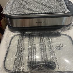 BRAND NEW POWER XL SMOKELESS GRILL WITH TEMPERED GLASS LID & TURBO SPEED SMOKE EXTRACTOR TECHNOLOGY 