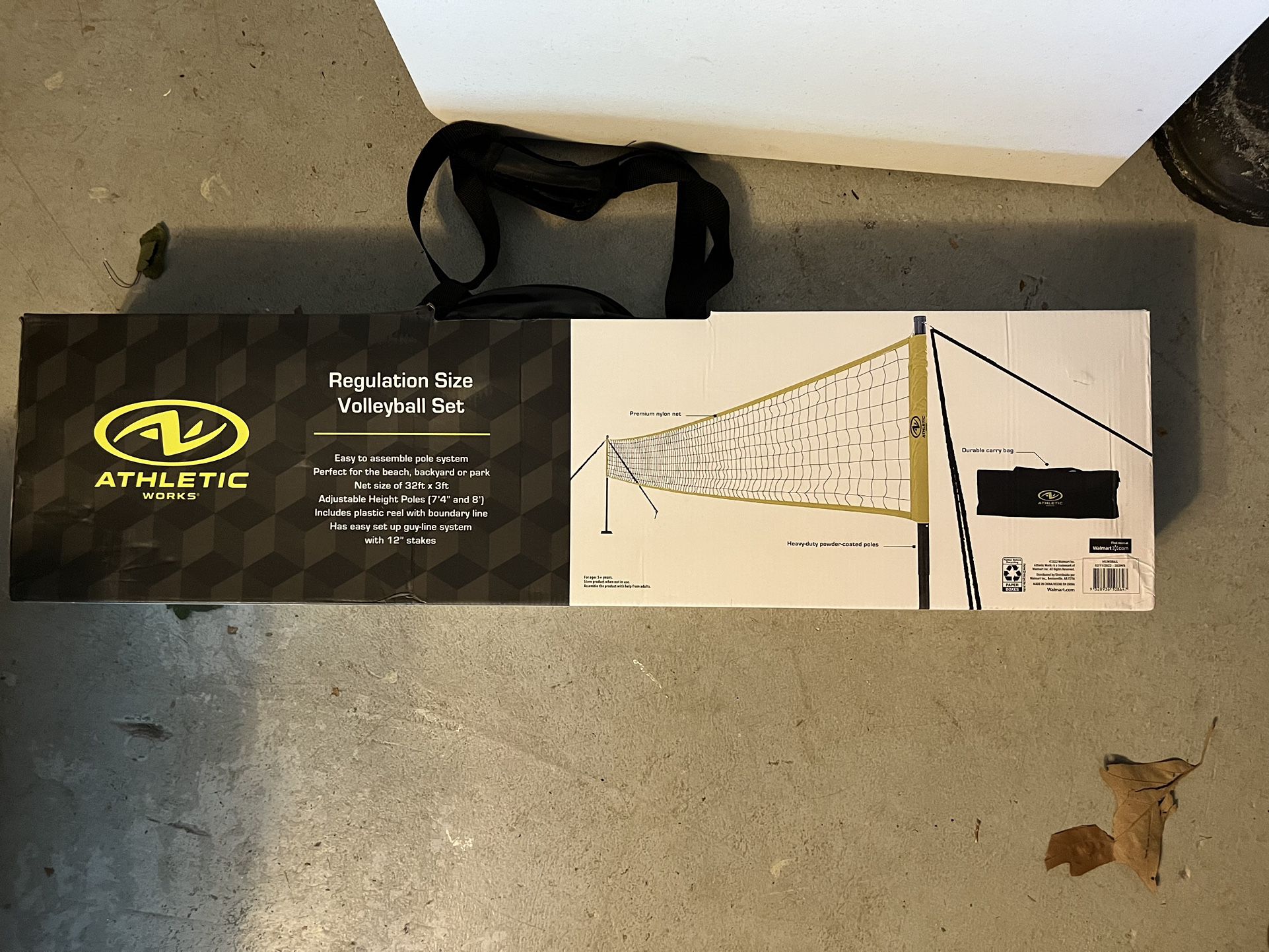 Athletic Works Regulation Sized Volleyball Net Full Set (Sand Or Grass)