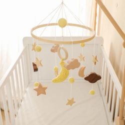 Moon & Stars Wooden Crib Mobile