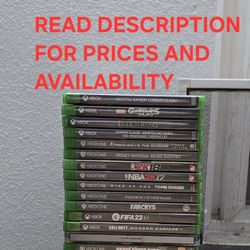 XBOX ONE GAMES, FIRM PRICE, GOOD CONDITION, READ DESCRIPTION FOR PRICES AND AVAILABILITY