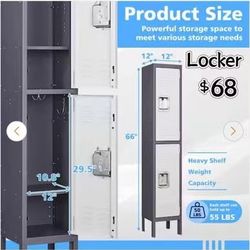 😀 2 Door 4-Tier Locker, Employees Storage Metal Lockers 66 in. Lockable Steel Cabinet
