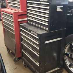 2 Mechanics Tool Boxes Both Have Upper And Lower Boxes And Keys.Craftsman