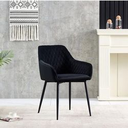 NEW Arm Dining Chairs set of 4 - Velvet/Black