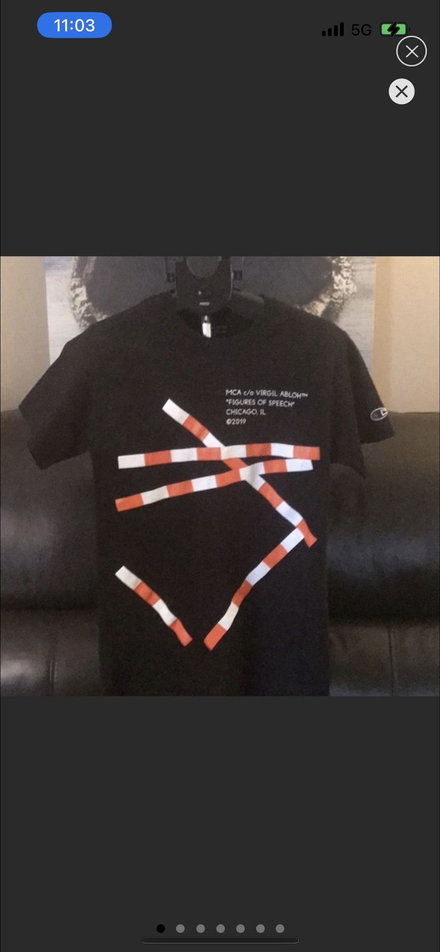 Virgil Abloh MCA Figures Of Speech Black Tape T-shirt