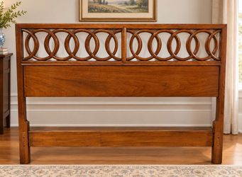Mid Century Walnut French Regency/ Louis XVI Style Full Size Headboard - 54x38