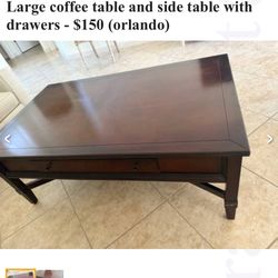 Coffee and side wood table 
