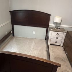 Queen Wood Bedframe with Box Spring (if Wanted) 