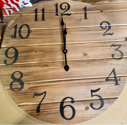 Large Round Rustic wood wall clock