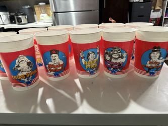 7/11 WWF Big Gulp Cups lot of 11 Hulk Hogan, Macho Man, Andre the Giant,