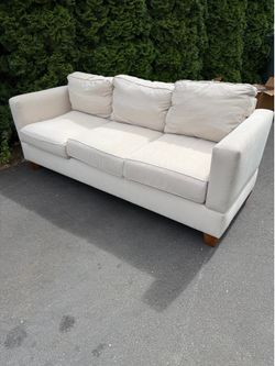 Clean & Modern 3-Seater Fabric Sofa – Cream/Beige