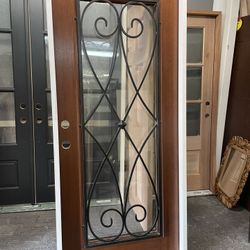Mahogany Front Door Right Swing Wood Doors Puerta Puertas Exterior Nuevo Puerta De Madera Woo Doors Clear Glass Full Glass 