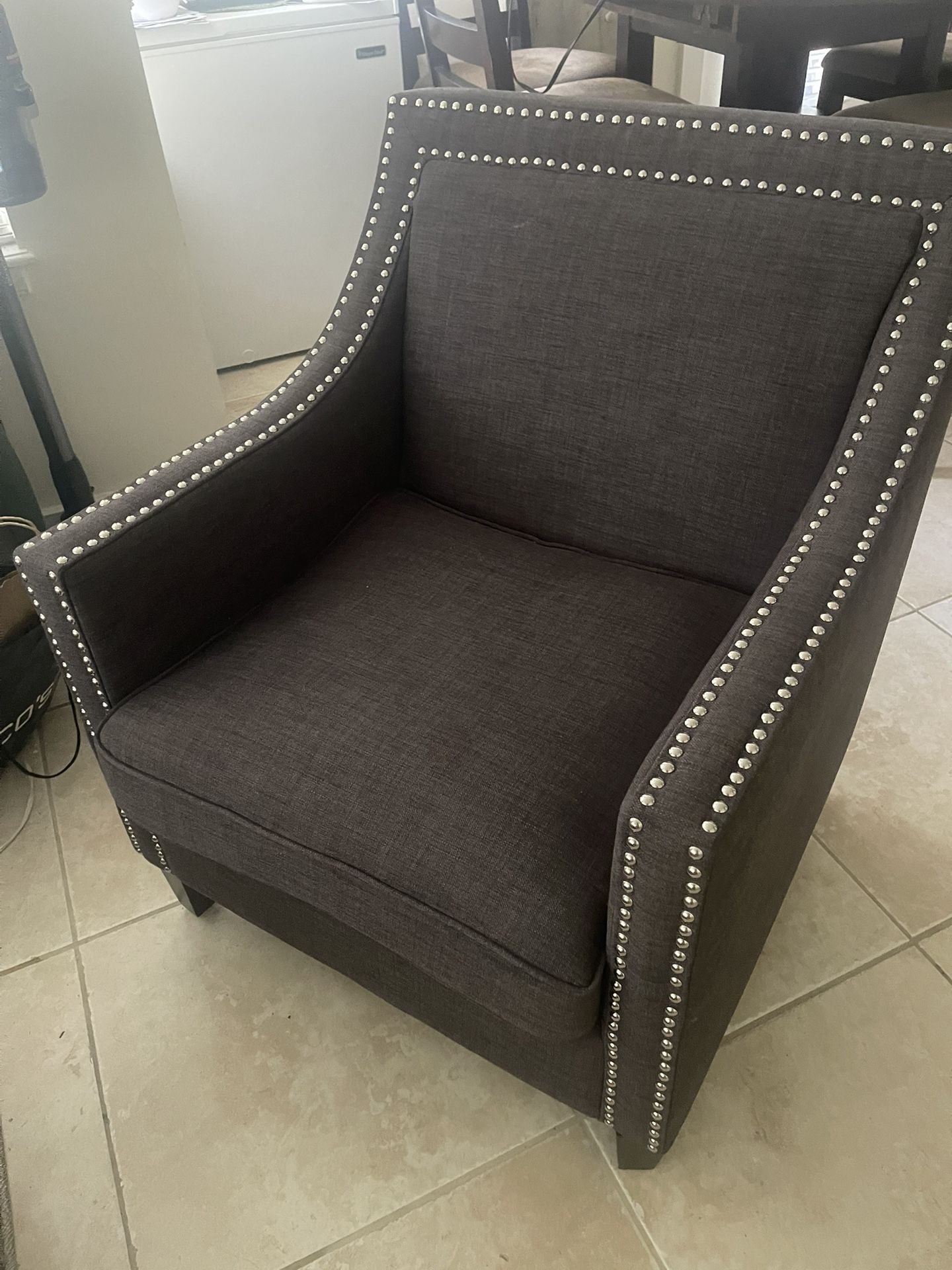 Chair Grey Studded Like New