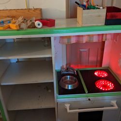 Kids Kitchen And Slide, Shopping Cart And Wheelbarrow And Cartoon Real Kids Tray And 4 Floors Bobby House