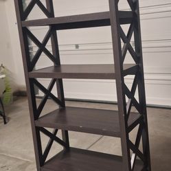 5 Shelf Bookcase With Distinctive X Pattern Side Panels72"H