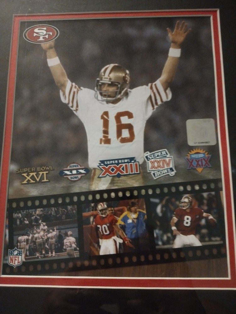 JOE MONTANA #16 49ers Authentic NFL Commemorative Memorabilia SUPER Bowls XVI, XIX ,
