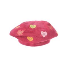 Gymboree Popstar Academy Little Hearts Pink Knit Beanie Hearts Hat Sz 5-7 New