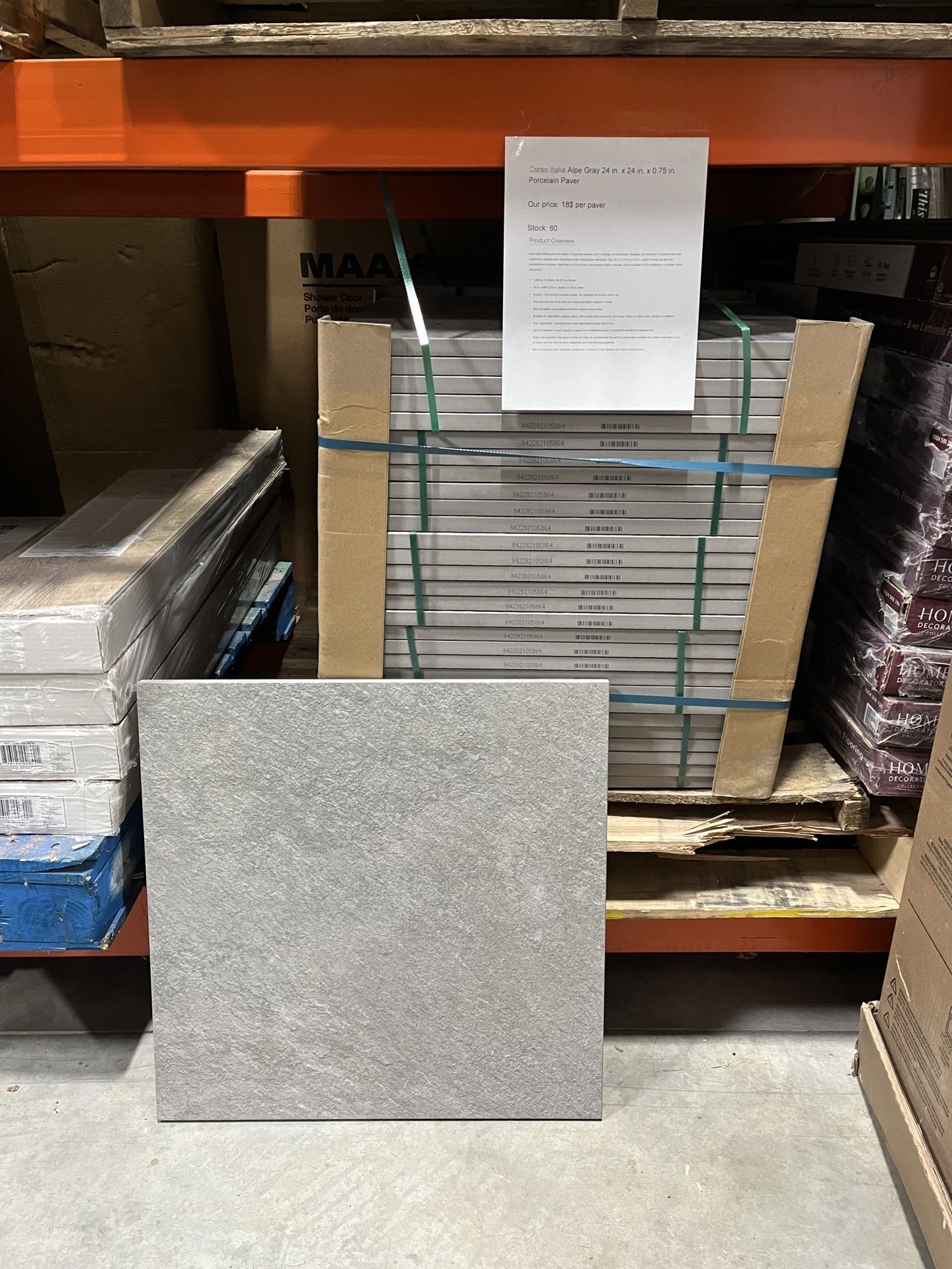 Corso Italia Alpe Gray 24x24x0.75” Porcelain Pavers - Stock: 60