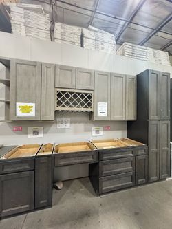 Ash Brown & Smoked Metallic Kitchen & Bathroom Cabinets