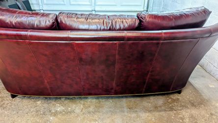 Richardson Roll Arm Leather Sofa Couch