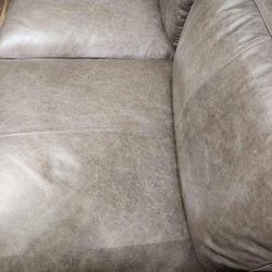 BRAND NEW CALF LEATHER DEEP SOFA TAUPE COLOR 85 In NEW