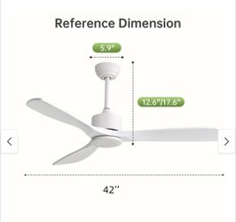 42-Inch Modern Ceiling Fan White With Remote Without Light  $40