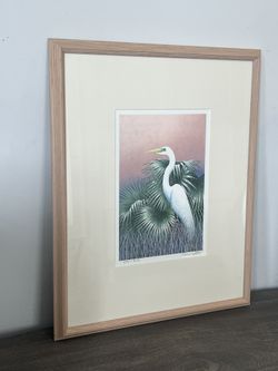 Pelican Signed Framed Picture