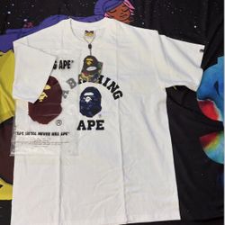 White BAPE streetwear t-shirt 