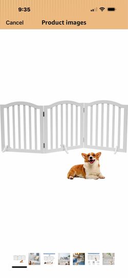 Foldable Wooden Dog Gate - 3-Panel Freestanding Pet Fence, 23.6 Inches, White - Suitable for Doorways & Stairs, Indoor Pet Barrier for Small to Medium