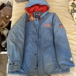 NFL Puffer Jacket Blue And Red Large 