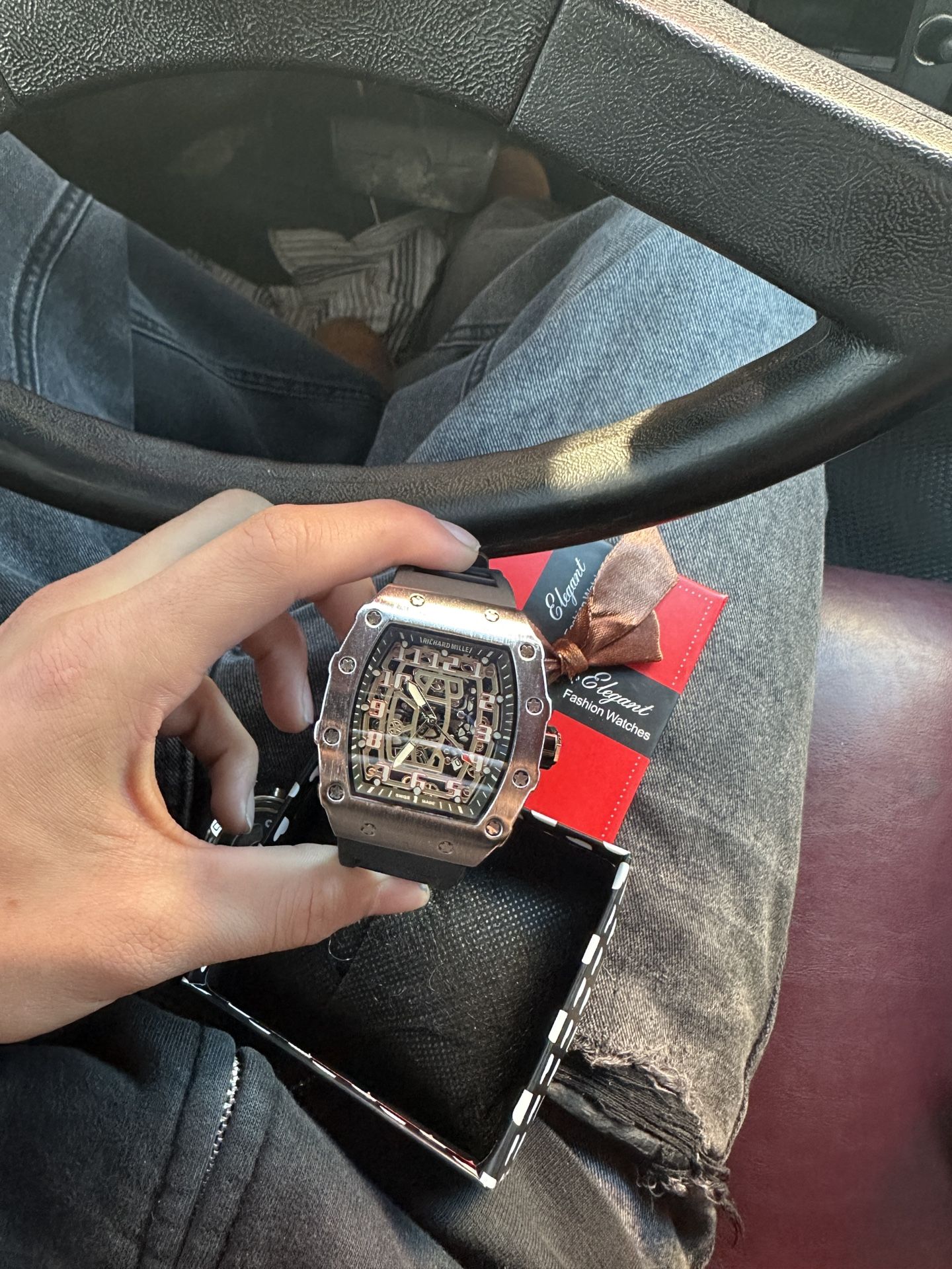 Silver and Black Luxury Watch Stainless steel