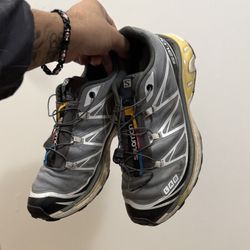 Salomon XT-6 Beluga Dull Gold Pewter Hiking Shoes Men's 8 US