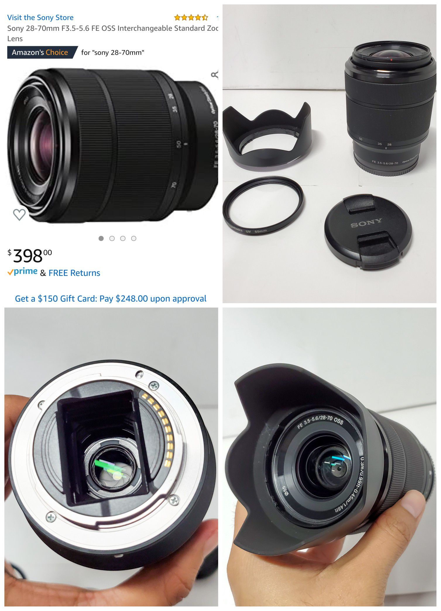 Sony full frame 28-70mm F3.5-5.6 FE OSS Interchangeable Standard Zoom Lens
