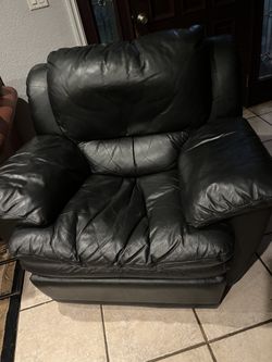 Black leather recliner